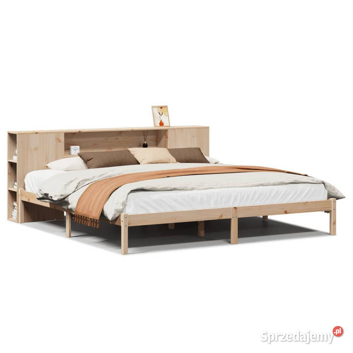 Łóżko z regałem bez materaca sosnowe 200x200 sprzedam