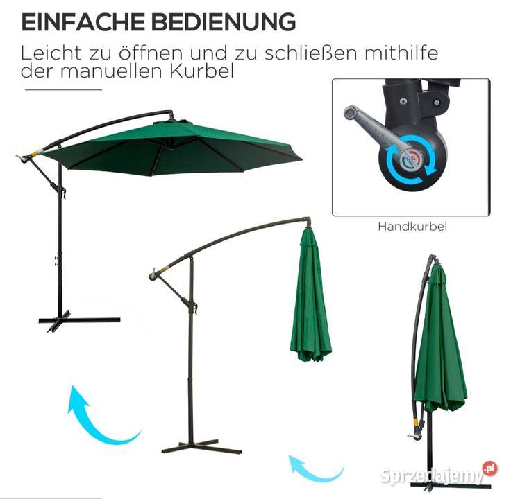 Parasol ogrodowy przeciwsłoneczny odpinany na małopolskie Brzesko