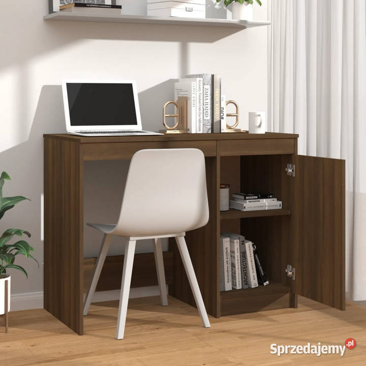 Biurko brązowy dąb 100x50x76 materiał Warszawa sprzedam