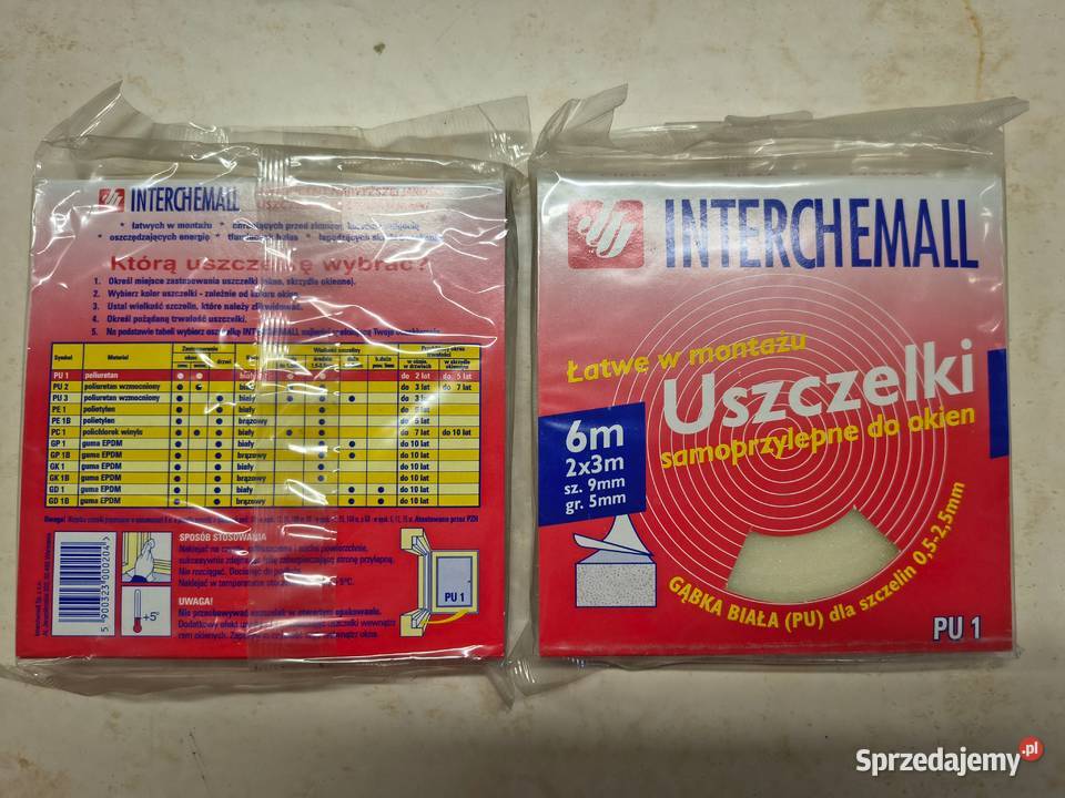 USZCZELKI SAMOPRZYLEPNE do okien różne rodzaje Oblęgór