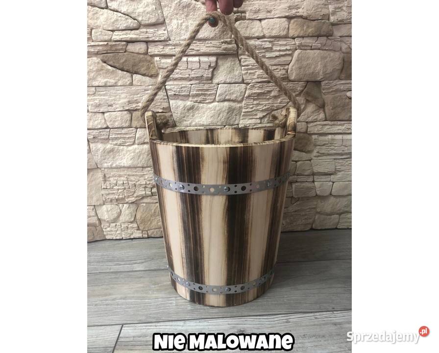 Wiaderko drewniane ozdobne postarzane KOLORY Kraków sprzedam