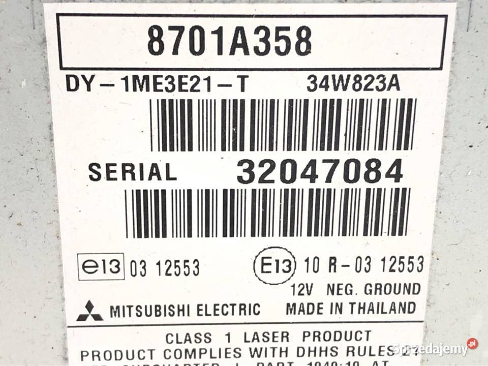 RADIO MITSUBISHI MIRAGE SPACE STAR 8701A358 Sprzęt audio fabryczny