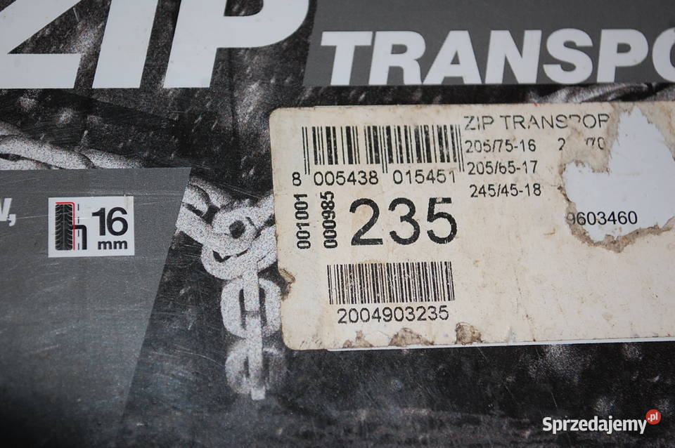 Łańcuchy śniegowe Knig Zip Transport gr 235 Dąbrowa Górnicza