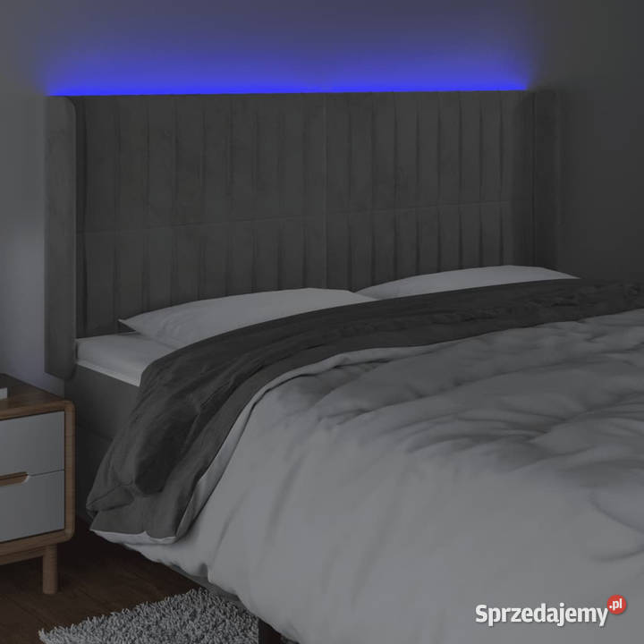 Zagłówek do łóżka z LED jasnoszary 163x16x118128 mazowieckie Warszawa sprzedam