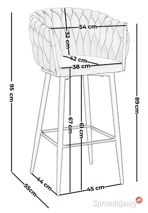 Ciemnobeżowy Hoker Tapicerowany Latina Wysyłka 55cm Tarchały Małe
