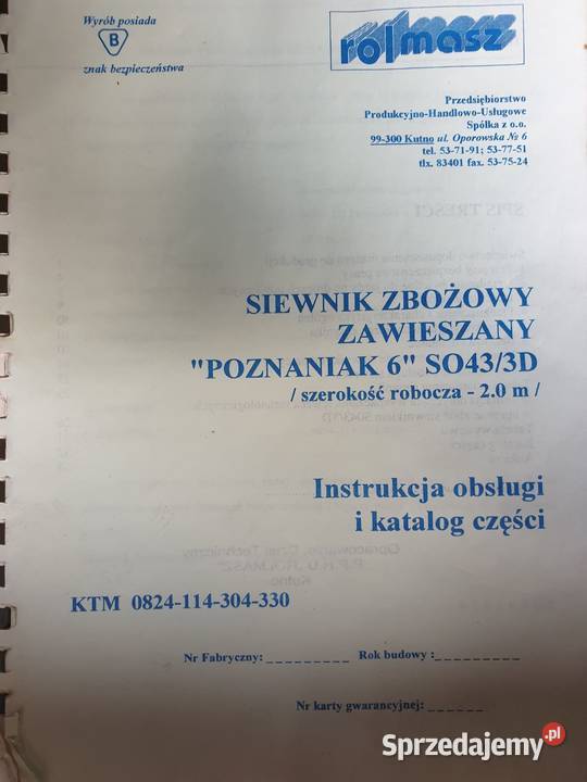 Siewnik poznaniak Radawiec Duży
