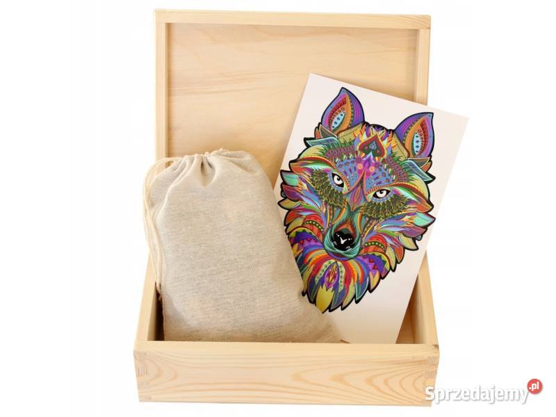 Drewniane puzzle dorosłych zwierzęta 3d WILK Mikołów