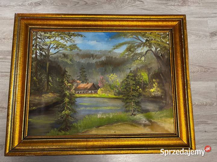 Obraz malowany na płótnie farba olejna duża Szczecin