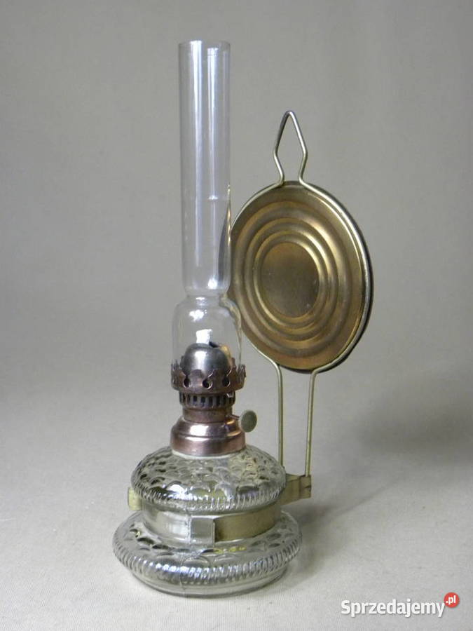 Szklana lampa lampka naftowa z mosiężnym Legnica sprzedam