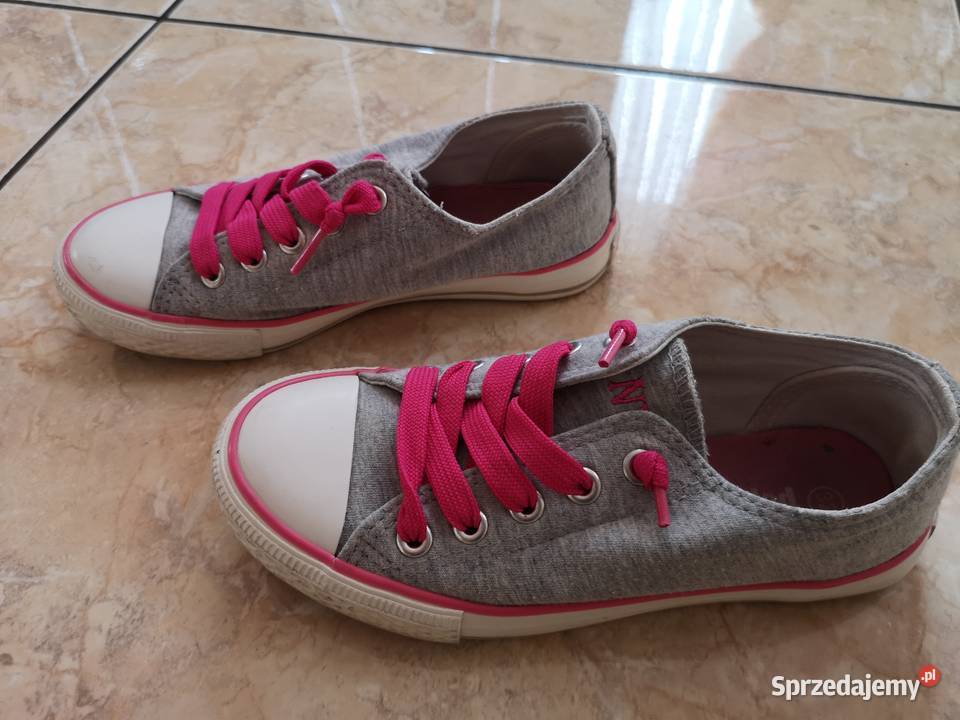 Trampki szare różowe dziewczynka rozmiar 32 Sportowe małopolskie Tuchów