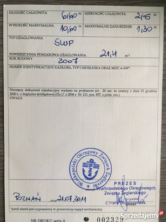 sprzedam jacht Sasanka 660 wielkopolskie Powidz