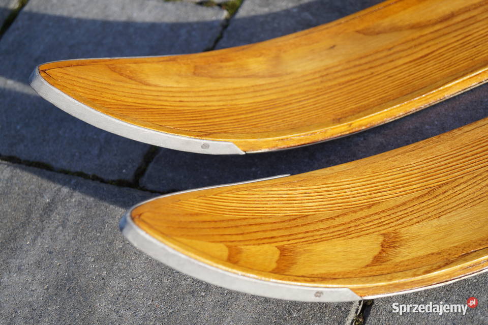 Stare narty drewniane 172 kijki w komplecie Pozostałe Pruchnik