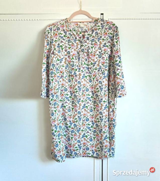 Krótka sukienka HM koszulowa w kwiaty 36 S zachodniopomorskie Szczecin