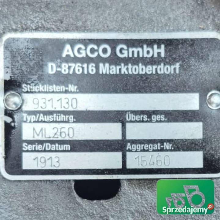 Skrzynia biegów Vario ML260 AGCO 15460 Fendt Wilkowo