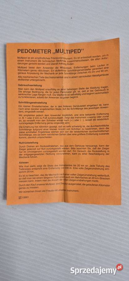 Kolekcjonerski Krokomierz Analogowy MULTIPED Biłgoraj