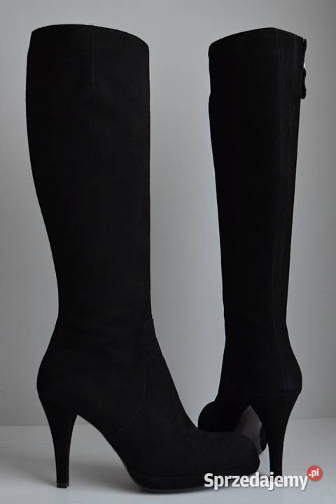 ŁADNIE dopasowne kozaki The Seller szpilka zamsz podlaskie