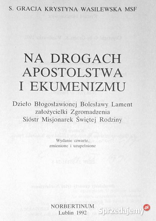 Na drogach apostolstwa i ekumenizmu dzieło Rok wydania 1992 lubelskie Chełm