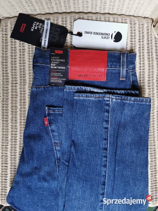 Levis 512 Slim Fit Taper W34 L32 Jeansy Super łódzkie Łódź