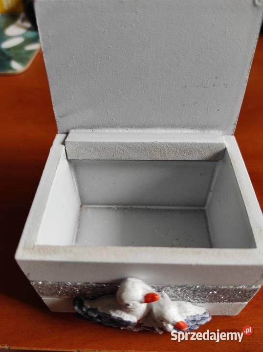 Statek w szkle i szkatułka drewniana pamiątki Warszawa