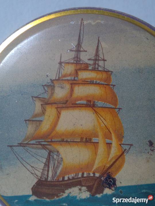 pudełko z Żaglowcem słodyczach ROLIMPEX pamiątka Warszawa