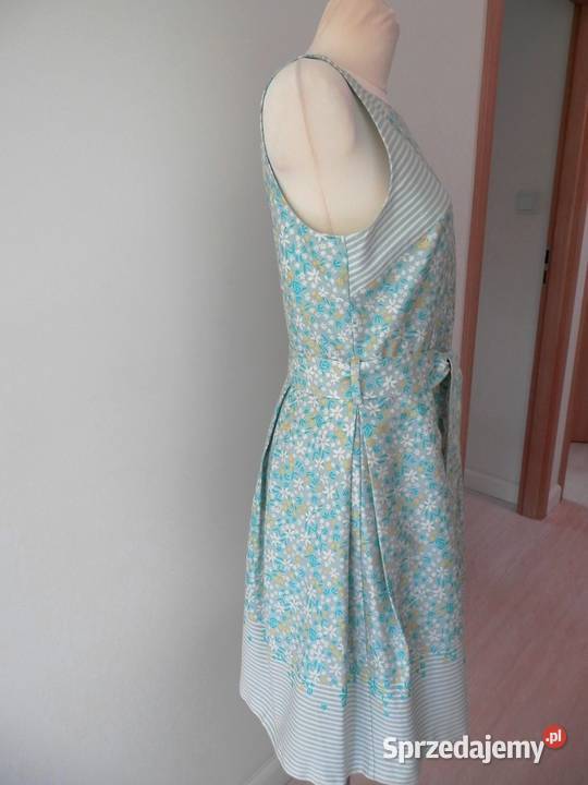 Sukienka Rozkloszowana Miętowa Wizytowa Modne Długość Midi Odzież damska Łomża