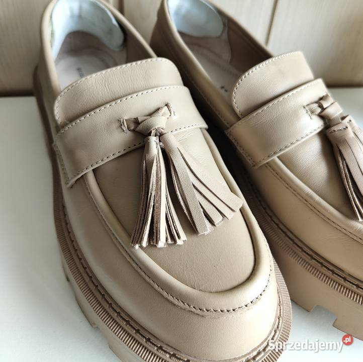 Buty Reserved 39 beżowe skóra loafersy mokasyny Szczecin