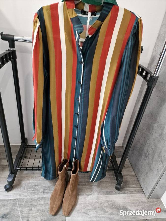 Koszulowa sukienka Uni Pasek Xs S M L XL Żywiec