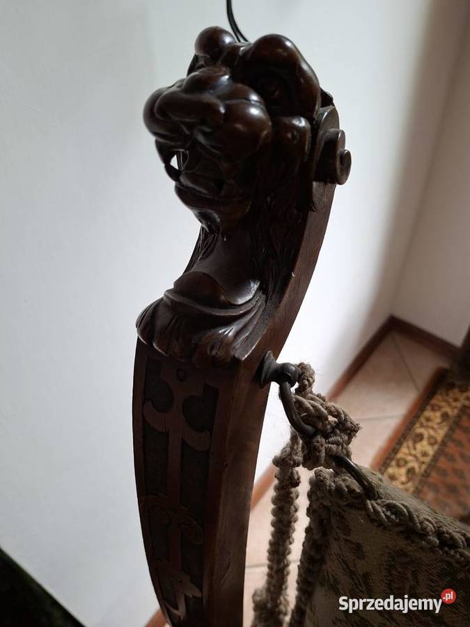 fotel nożycowy Dantego lwie głowy Rosnówko