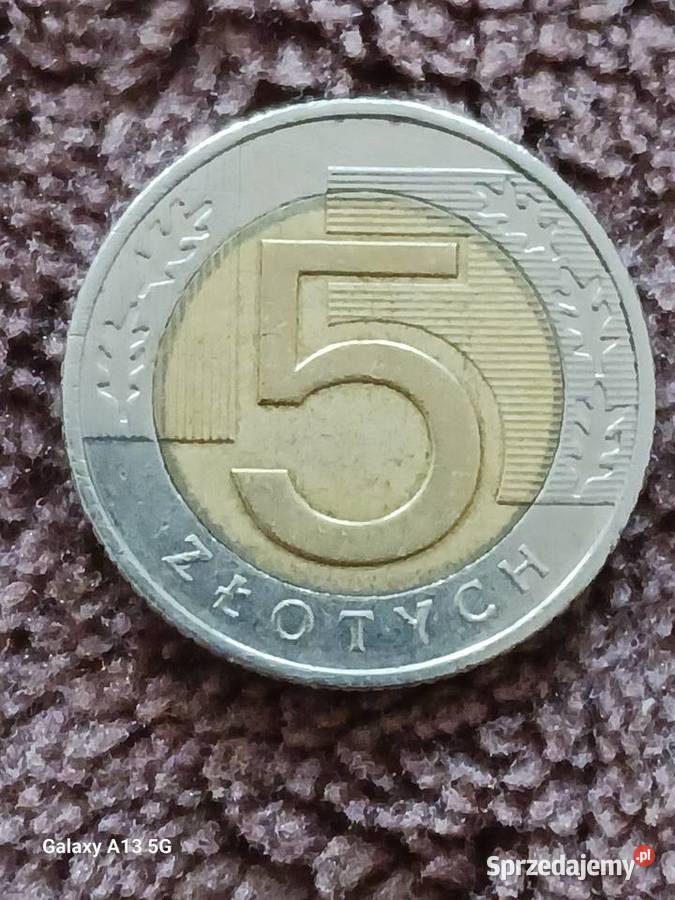 5 Złotych 2016 r Przesunięcie stempla 3 Kolekcje Konin