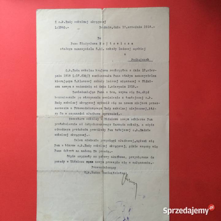 1868 Przeniesienie Na Inne Stanowisko Szczecin