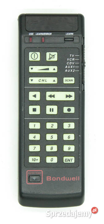 Pilot uniwersalny TV VCR CDV AUX Bondwell BW5010 łódzkie Cielądz