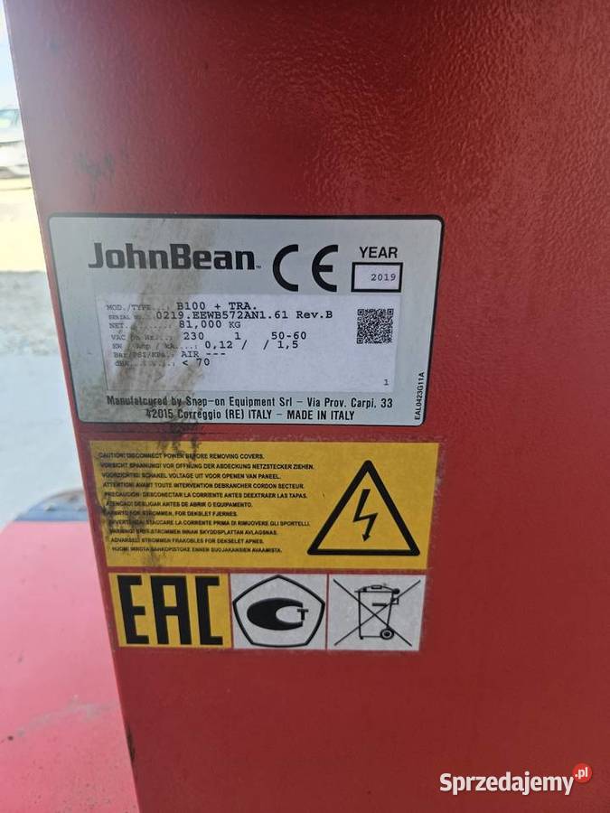 Wyważarka do kół JohnBean B100 TRA 2019 r Gniezno