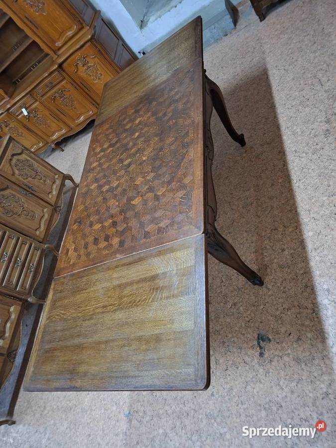 Ładny rozkładany stół ludwikowski ciemny Nowy Sącz