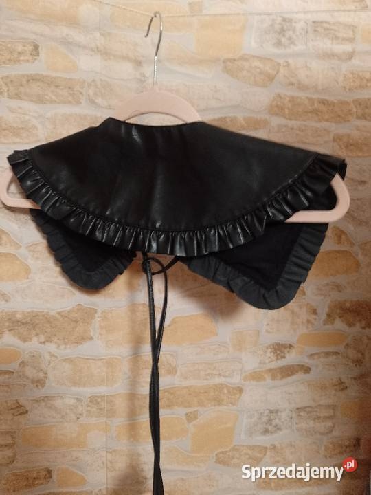 Czarny skórzany kołnierzyk z Londynu kołnierz Dla kobiet Dodatki małopolskie