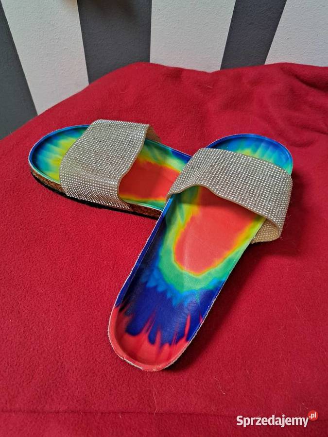 Kolorowe damskie klapki rozmiar 41