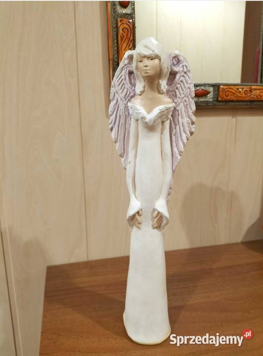 Aniołek ceramiczny beżowy