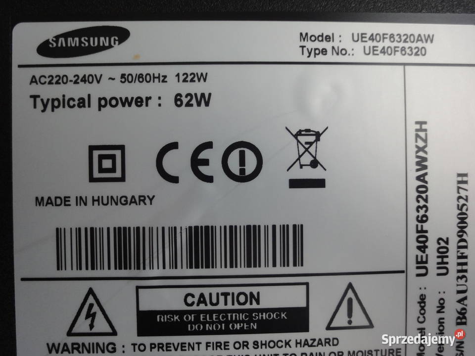Telewizor SAMSUNG UE40F6320 uszkodzony Kraków