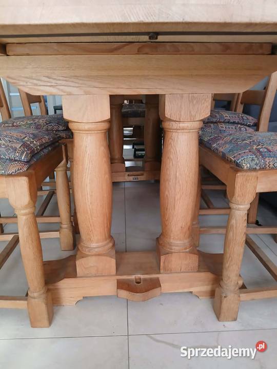 Stół Dębowy 8 dębowych krzeseł Chełm
