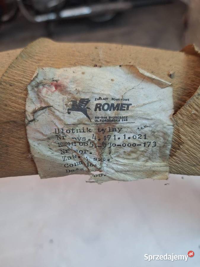 Nowy PRL oryginalny błotnik tylny romet kade