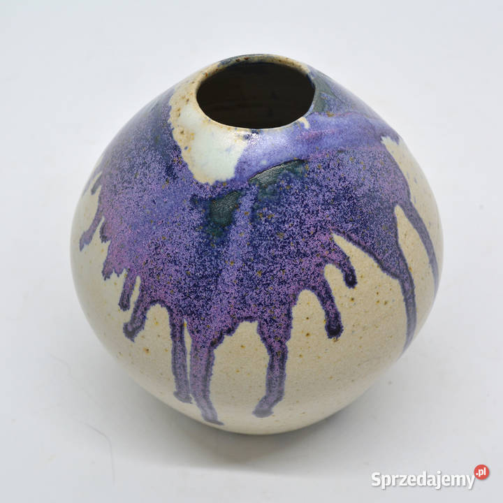 Ceramiczny wazon studyjny fioletowej ceramice odcienie fioletowego Warszawa