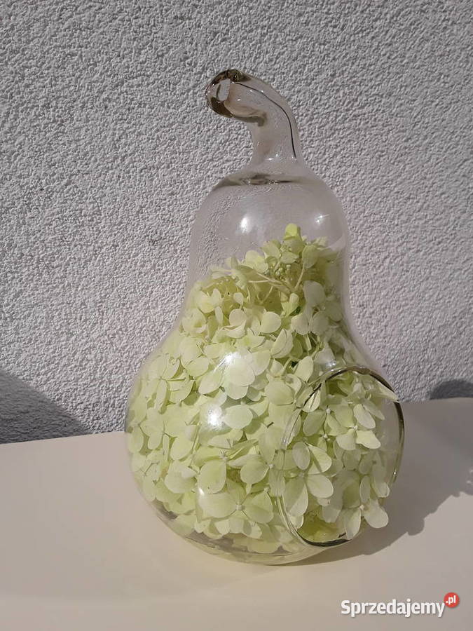 Szklany wazonsłój w kształcie gruszki