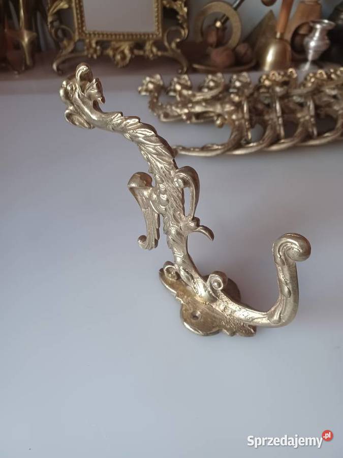 Piękny mosiężny stylowy wieszak Poznań sprzedam
