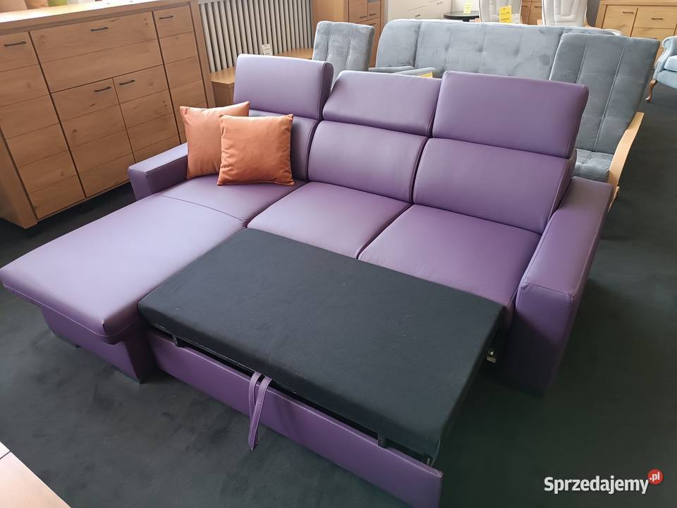40 Narożnik 240x180 100 SKÓRA z Funkcją SPANIA