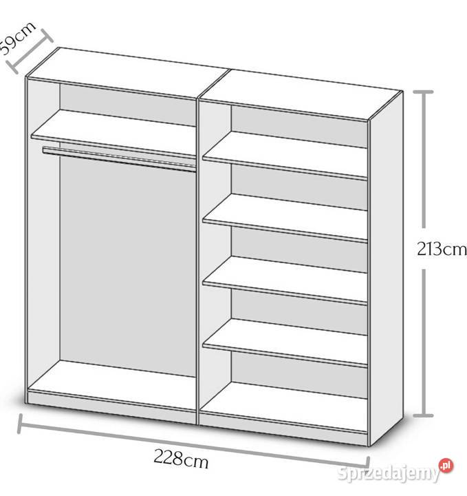 Duża szafa czterodrzwiowa Martina 228 213cm Poznań