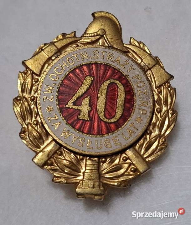 Odznaka wysługę 40 lat Zw Ochotniczych Straży Czeladź