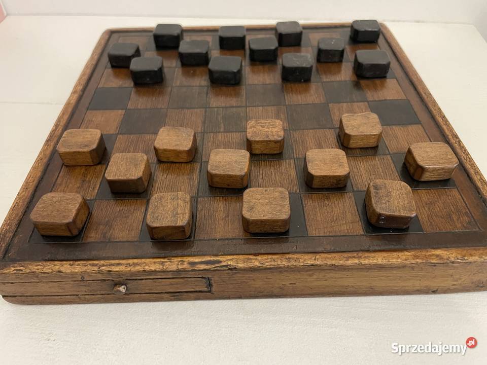 Warcaby stare przedwojenne drewniane łódzkie Łódź