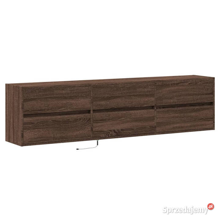 Ścienna szafka TV z LED brązowy dąb 180x31x45 Warszawa sprzedam