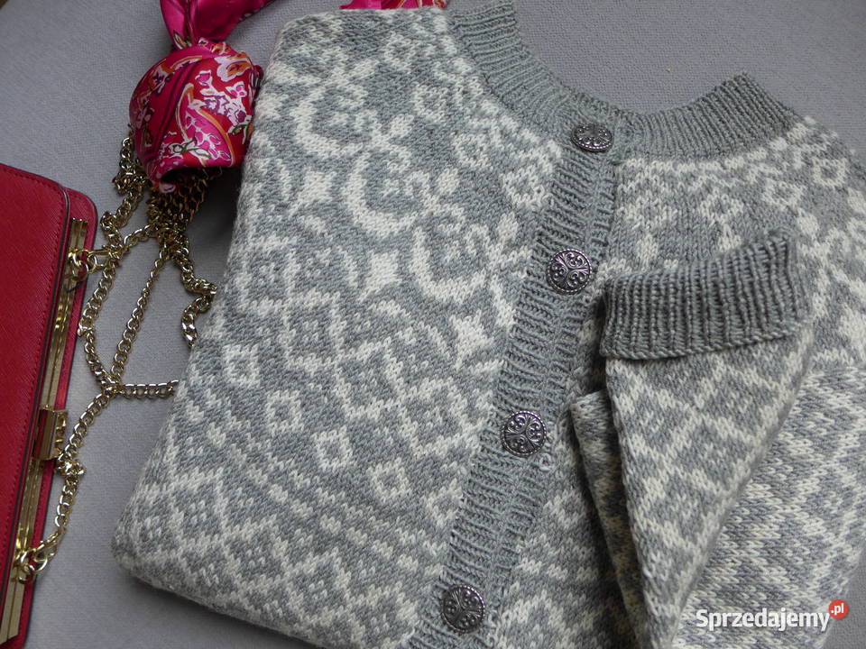 HANDMADE wełniany sweter ręcznie robiony Rozmiar 34(XS) mazowieckie