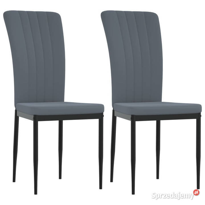 krzesła stołowe 2 ciemnoszare aksamitne WM326094 Warszawa