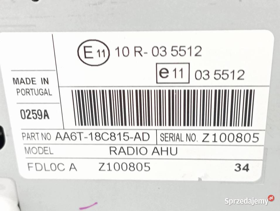 RADIO AA6T18C815AD Ford Fiesta Mk7 20082016
